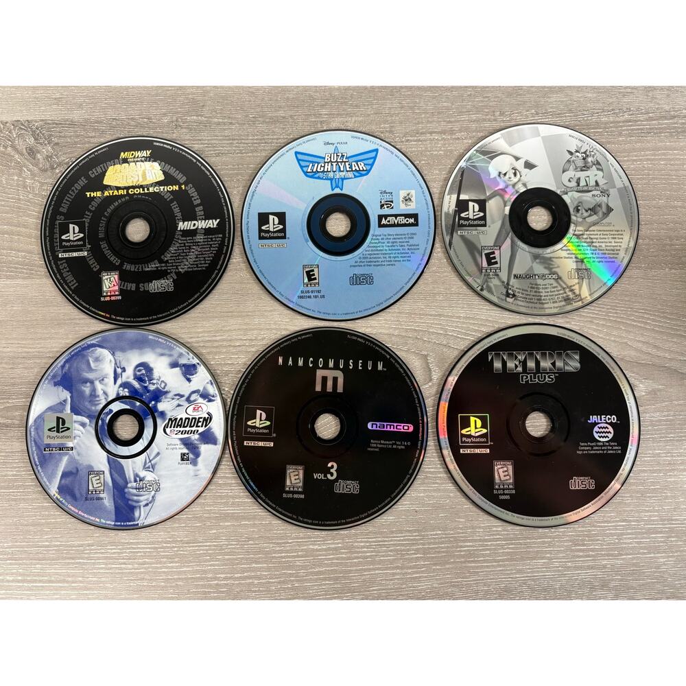Lot of 6‎ Sony PlayStation 1 PS1 Game Discs – CTR Crash Team Racing + More